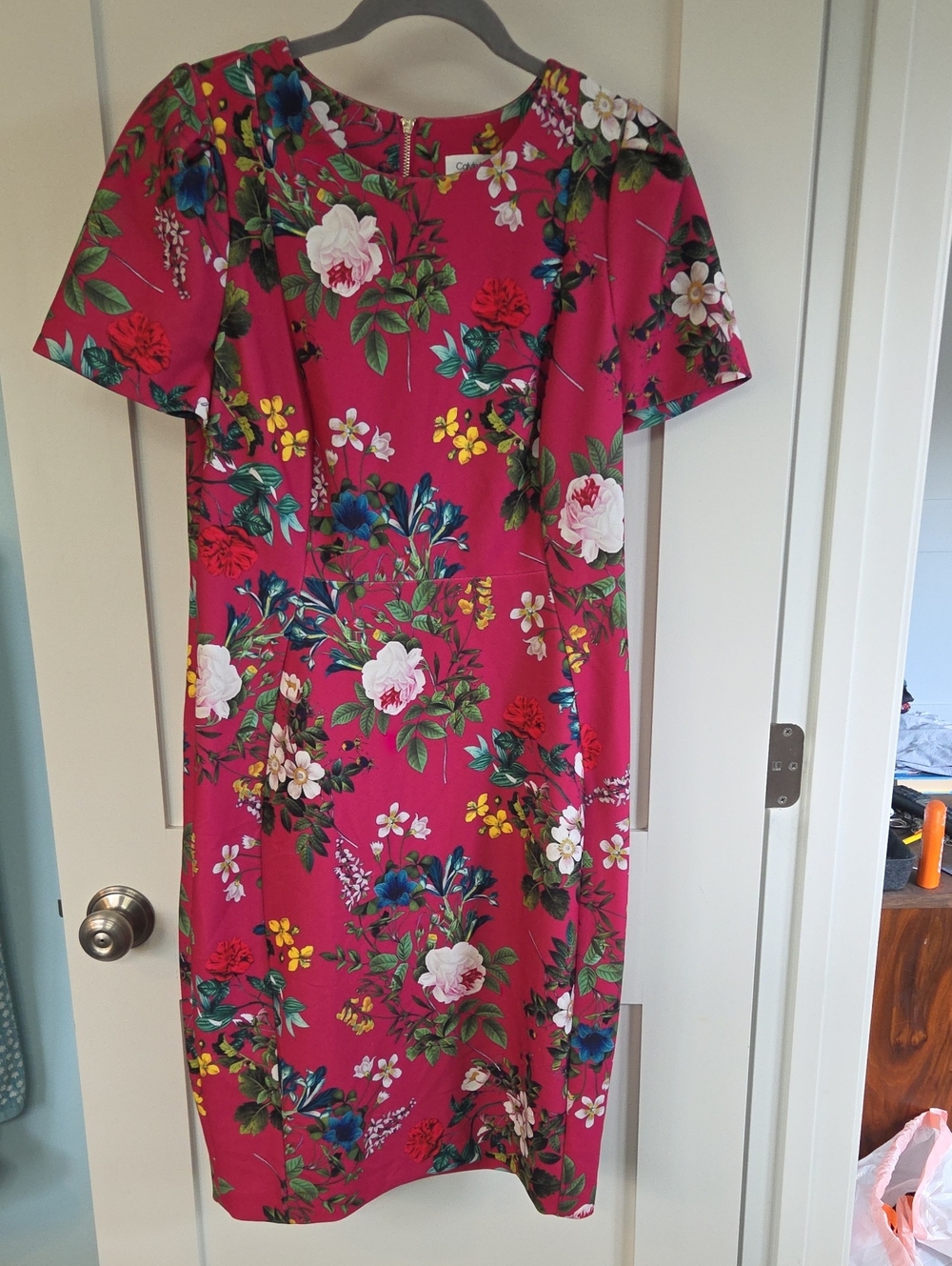 Calvin Klein Fuchsia Pink Floral Sheath Dress